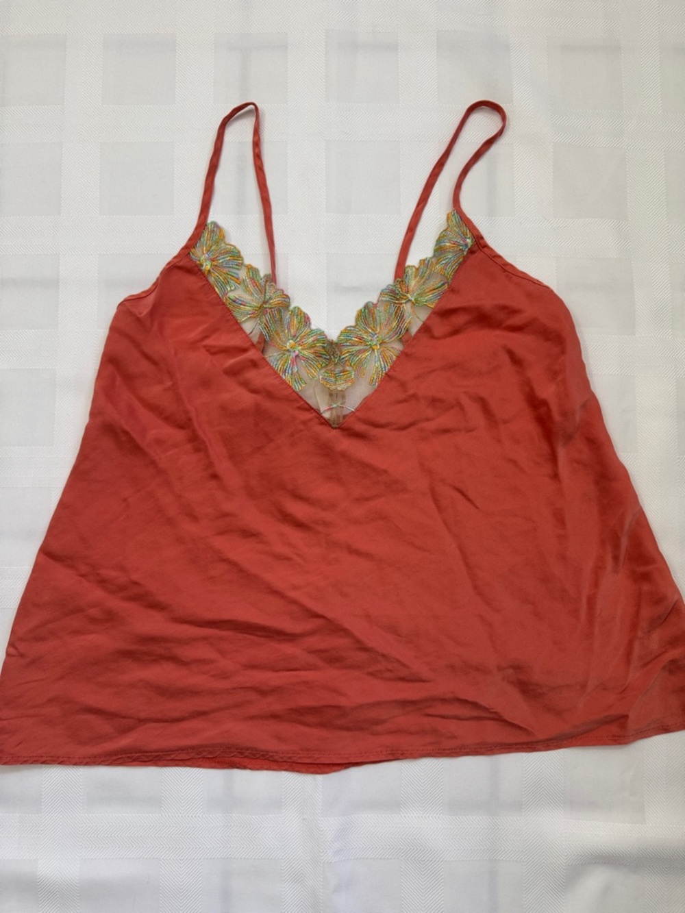 intimissimi “Candy Colors Collection”Lace-Detail Satin V-Neck Camisole